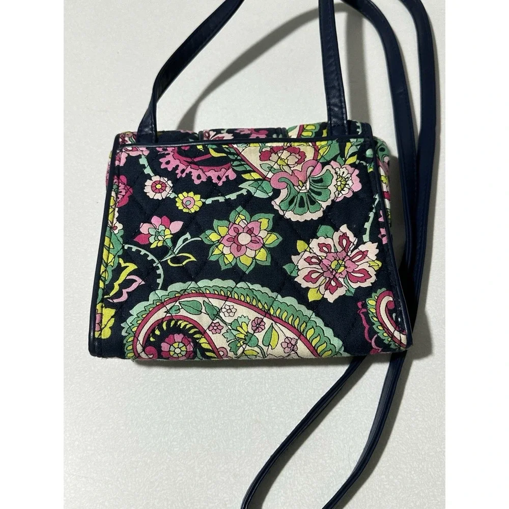 Vera Bradley Mini Turn Lock Crossbody PETAL PAISLEY Pink Floral Travel Bag Purse